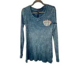 Central Park Blue Crown Long Sleeve Sz S EUC